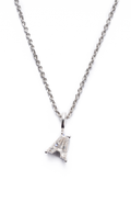 Radiant Asscher-Cut Solitaire Pendant Necklace, Letter A