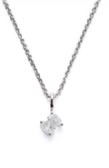 Radiant Asscher-Cut Solitaire Pendant Necklace, Letter S