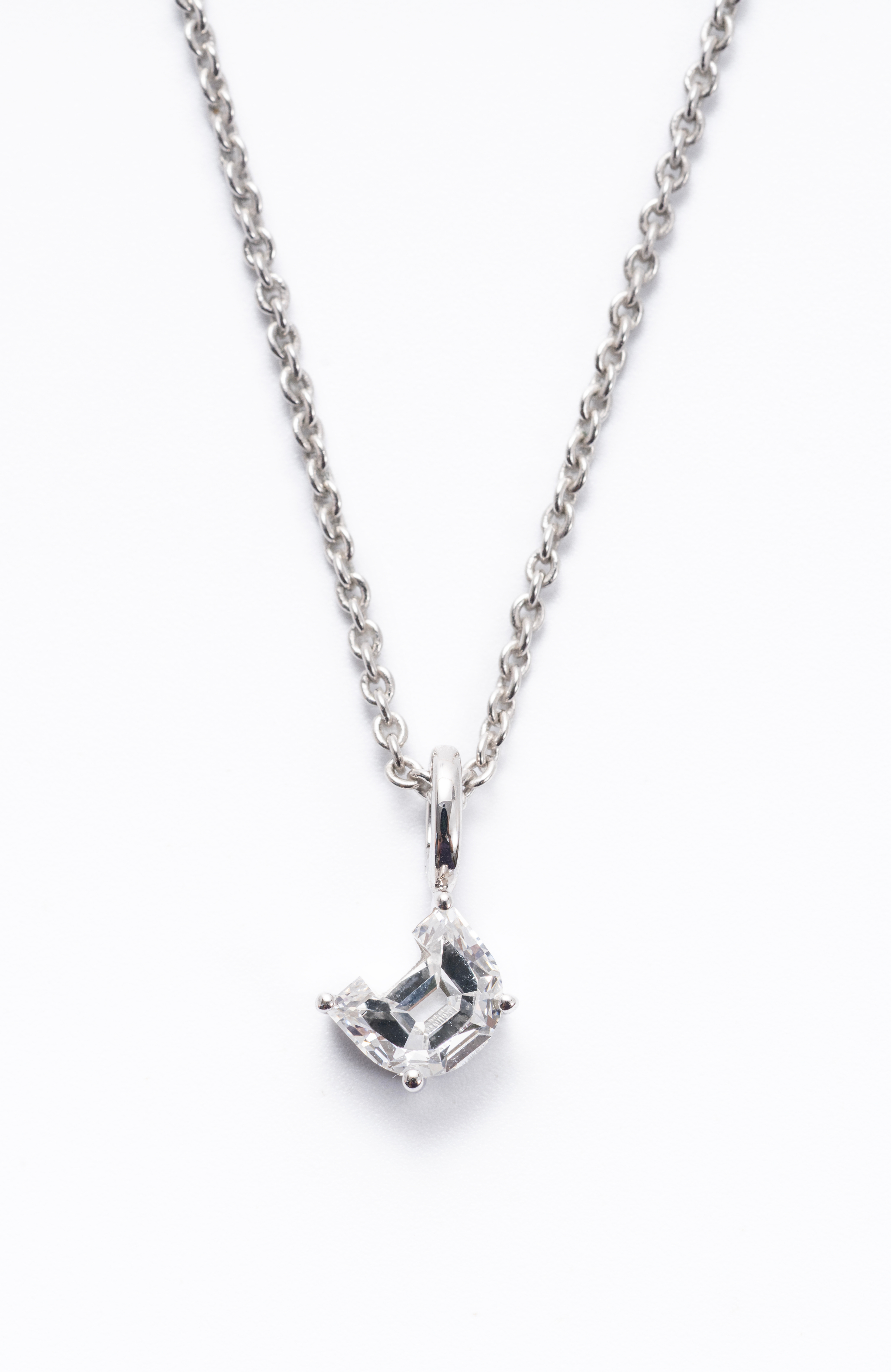 Radiant Asscher-Cut Solitaire Pendant Necklace, Letter D