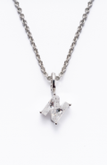 Radiant Asscher-Cut Solitaire Pendant Necklace, Letter N