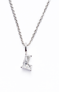Radiant Asscher-Cut Solitaire Pendant Necklace, Letter L