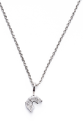 Radiant Asscher-Cut Solitaire Pendant Necklace, Letter C