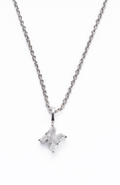 Radiant Asscher-Cut Solitaire Pendant Necklace, Letter M