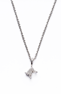 Radiant Asscher-Cut Solitaire Pendant Necklace, Letter K