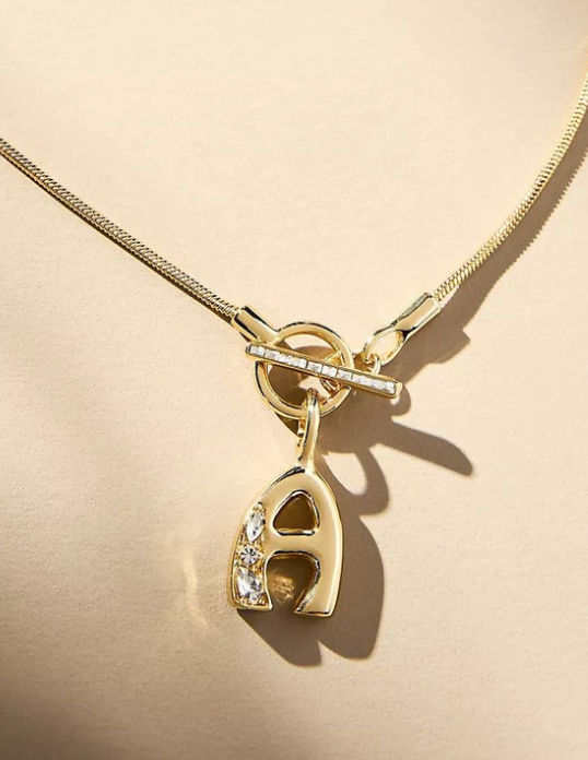 Radiant Asscher-Cut Solitaire Pendant Necklace, Letter T